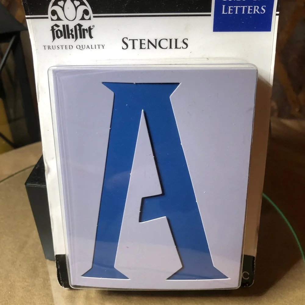 FolkArt Blue Letter Stencils